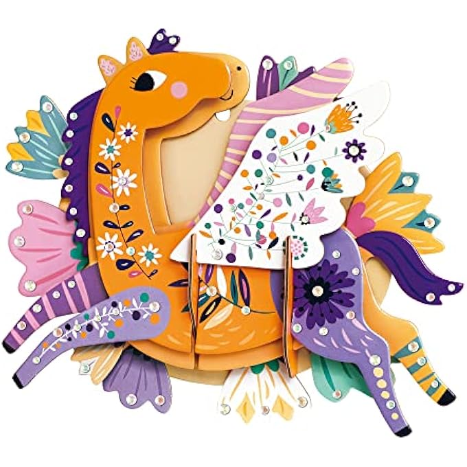 3D DECORATION - PEGASUS KIT | TURN YOUR WALL INTO A ZOO! CREATE 3D DECORATIONS WITH PRE-CUT CARDBOARD PUZZLE PIECES | THOUGHTFUL AND CREATIVE GIFT OPTION FOR KIDS 3+ - Image 3